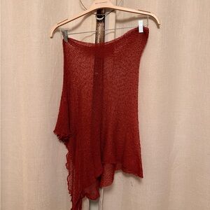 Asymmetrical Red Knit Top